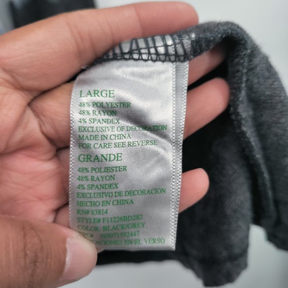 GREEN TEA TIE Dye Top Sweatshirt Women's Black/Grey Large - Picture 9 of 10